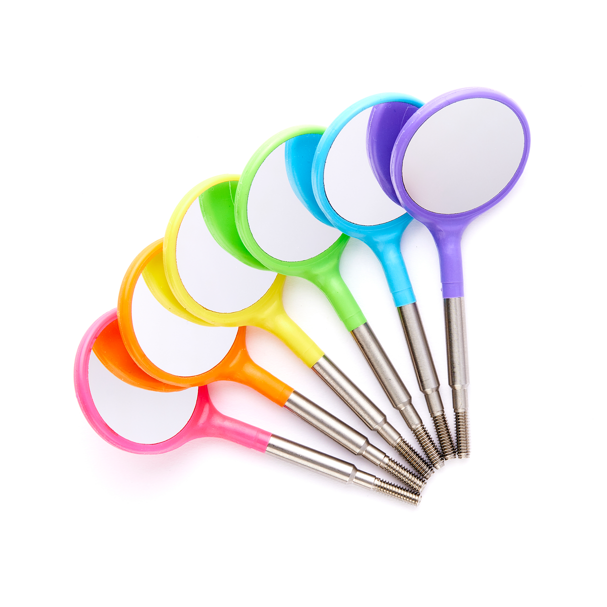 #5 Crystal HD® Resin Mouth Mirror Screw-On Heads Vibrant - 12 Pack (Cone Socket)